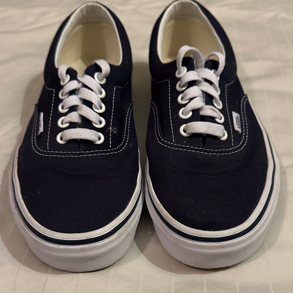 Vans Dark Blue Canvas Shoes with White Accents